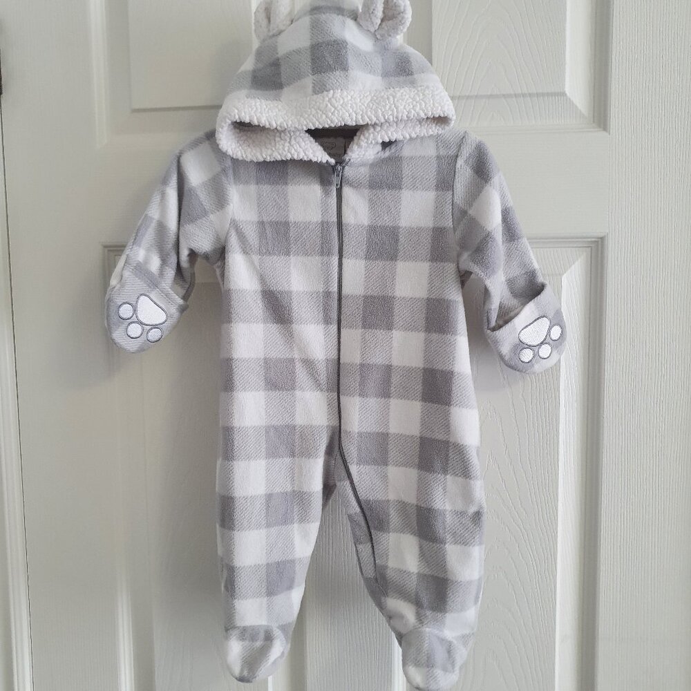 Koala Baby Fleece Hooded Romper Size 3-6 Months